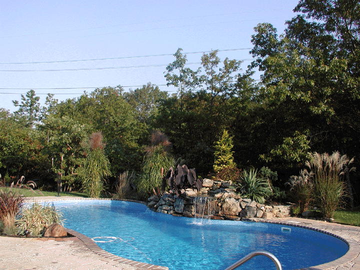 Pool with waterfall and plants.GIF (255150 bytes)